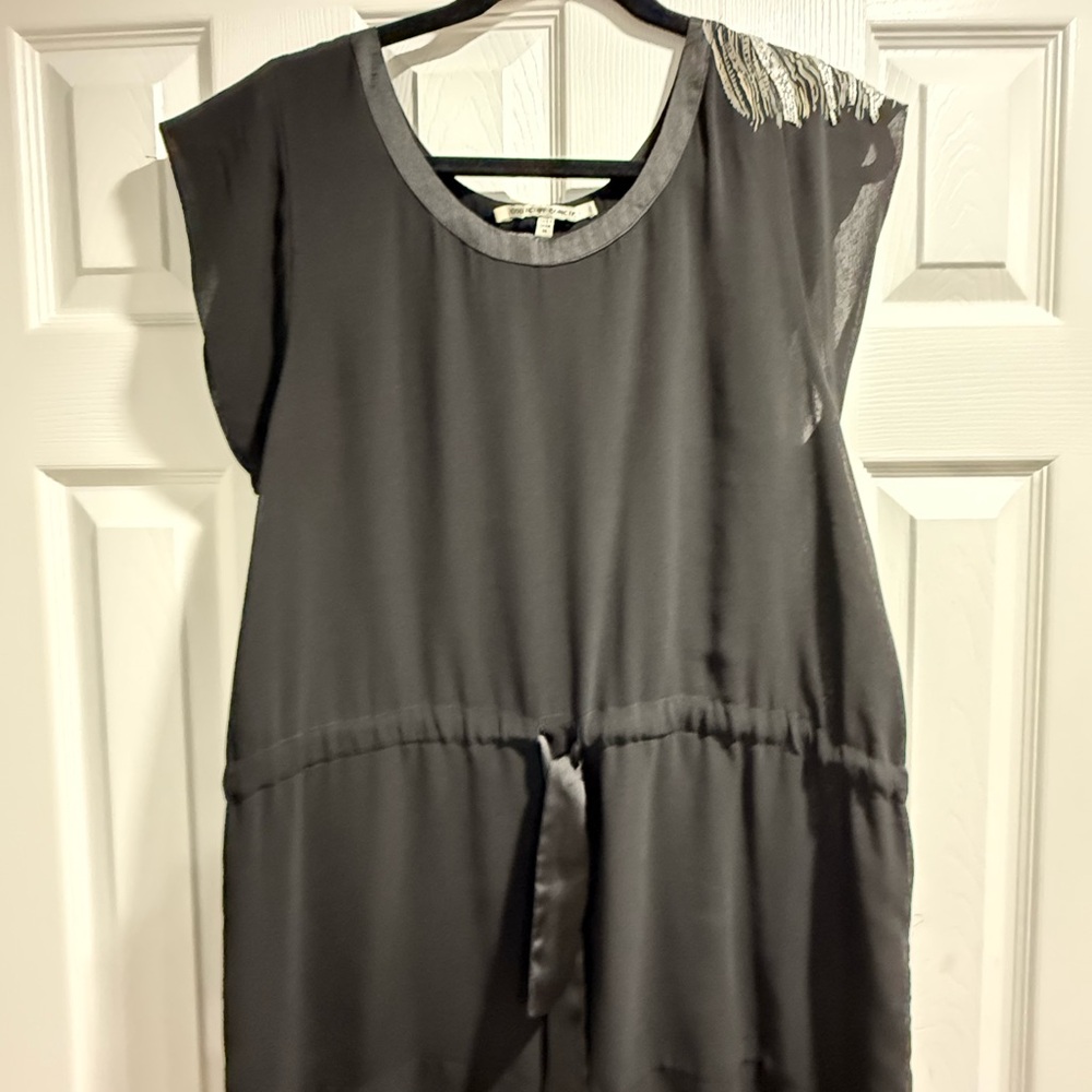 Collective Concepts from Anthropologie Black Blouse with shimmery beaded Accent - Picture 3 of 6